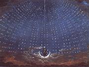 Karl friedrich schinkel In the palace of the Queen of the Night,decor for Mazart-s opera Die Zauberflote oil painting on canvas